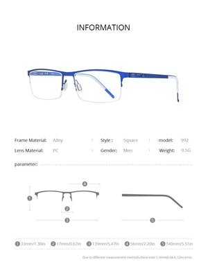 Planet Gates Alloy Glasses Frame Men Square Myopia Prescription Optical Eyeglasses 2020 New Metal Half Korean Screwless Eyewear 992