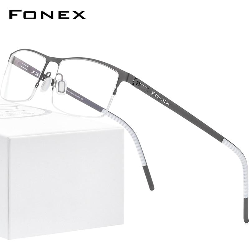 Planet Gates Alloy Glasses Frame Men Square Myopia Prescription Optical Eyeglasses 2020 New Metal Half Korean Screwless Eyewear 992