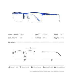 Planet Gates Alloy Glasses Frame Men Square Myopia Prescription Optical Eyeglasses 2020 New Metal Half Korean Screwless Eyewear 992