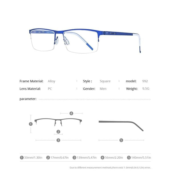 Planet Gates Alloy Glasses Frame Men Square Myopia Prescription Optical Eyeglasses 2020 New Metal Half Korean Screwless Eyewear 992