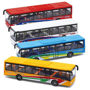 Planet Gates Alloy Mini Simulation Pull Back Car Bus Model Desktop Decor Kids Collectible Toy Miniature Size Bus Model Toy For Children Gifts