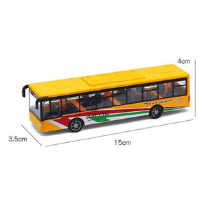 Planet Gates Alloy Mini Simulation Pull Back Car Bus Model Desktop Decor Kids Collectible Toy Miniature Size Bus Model Toy For Children Gifts