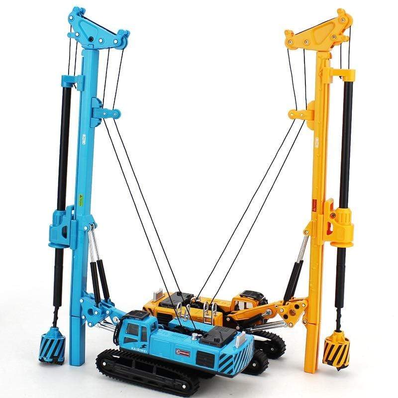 Planet Gates Alloy Model 1:64 Rotary Drilling Rig Crawler Diecast Excavator Model Toy Engineering Vehicle Hobby Collection For Children