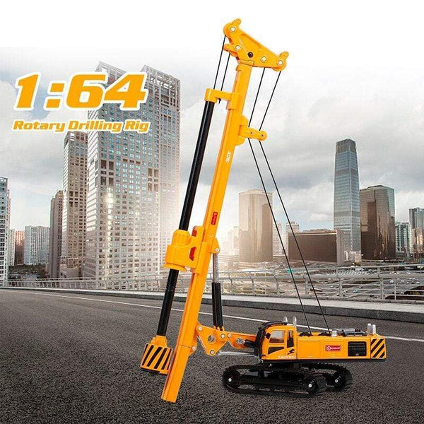 Planet Gates Alloy Model 1:64 Rotary Drilling Rig Crawler Diecast Excavator Model Toy Engineering Vehicle Hobby Collection For Children