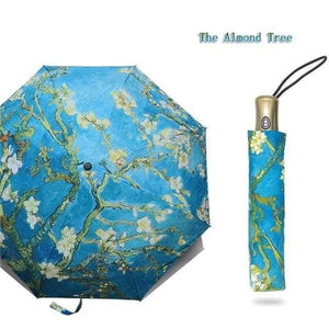 Planet Gates almonds / China Folding Umbrella Female Windproof Paraguas Van Gogh Oil Painting Umbrella Rain Women Quality Umbrellas UBY01