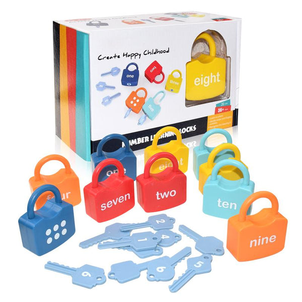 Planet Gates Alphabet Lock Key Matching Educational Toys Locks with Keys Toys Number Matching Locking Kids Learning Word Cognition Toys