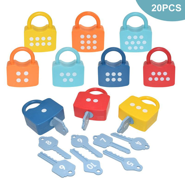 Planet Gates Alphabet Lock Key Matching Educational Toys Locks with Keys Toys Number Matching Locking Kids Learning Word Cognition Toys