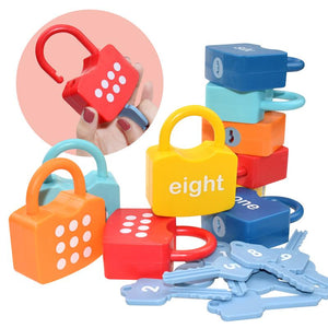 Planet Gates Alphabet Lock Key Matching Educational Toys Locks with Keys Toys Number Matching Locking Kids Learning Word Cognition Toys