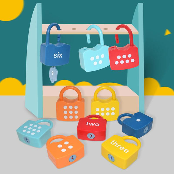 Planet Gates Alphabet Lock Key Matching Educational Toys Locks with Keys Toys Number Matching Locking Kids Learning Word Cognition Toys