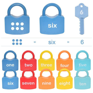Planet Gates Alphabet Lock Key Matching Educational Toys Locks with Keys Toys Number Matching Locking Kids Learning Word Cognition Toys