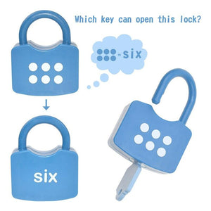 Planet Gates Alphabet Lock Key Matching Educational Toys Locks with Keys Toys Number Matching Locking Kids Learning Word Cognition Toys