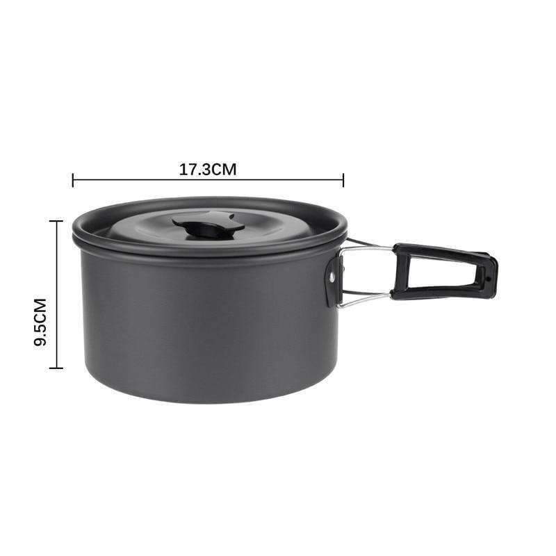 Planet Gates Aluminium Alloy Camping Pot Set 5 Person Outdoor Cookware for Camping Hiking Picnic Utensil with Tableware