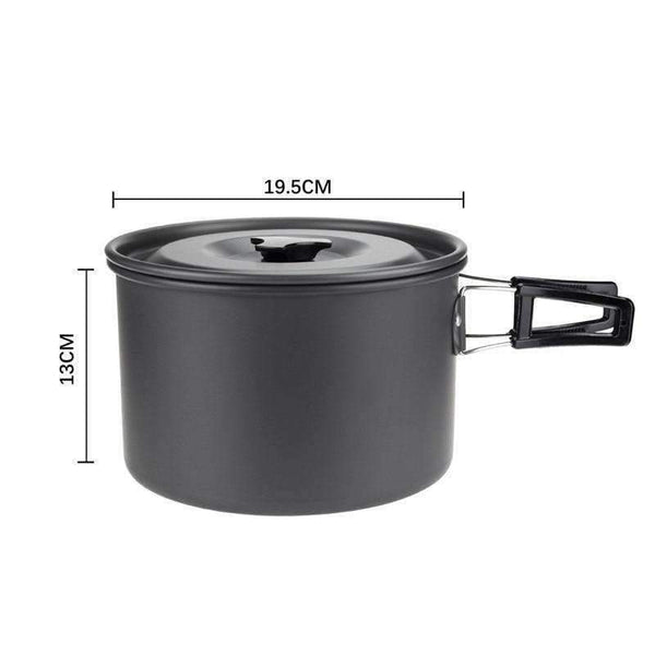 Planet Gates Aluminium Alloy Camping Pot Set 5 Person Outdoor Cookware for Camping Hiking Picnic Utensil with Tableware