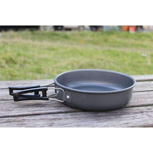 Planet Gates Aluminium Alloy Camping Pot Set 5 Person Outdoor Cookware for Camping Hiking Picnic Utensil with Tableware