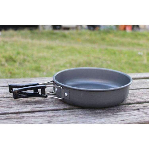 Planet Gates Aluminium Alloy Camping Pot Set 5 Person Outdoor Cookware for Camping Hiking Picnic Utensil with Tableware