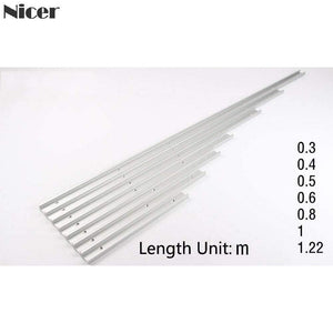 Aluminium Alloy T-track Slot Miter Track Jig Fixture for Router Table Bandsaws Woodworking DIY Tool Length 300/400/500/600/800MM