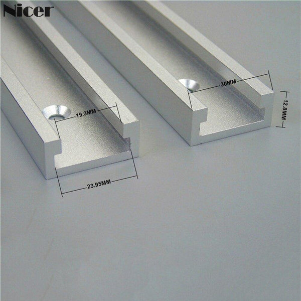 Aluminium Alloy T-track Slot Miter Track Jig Fixture for Router Table Bandsaws Woodworking DIY Tool Length 300/400/500/600/800MM