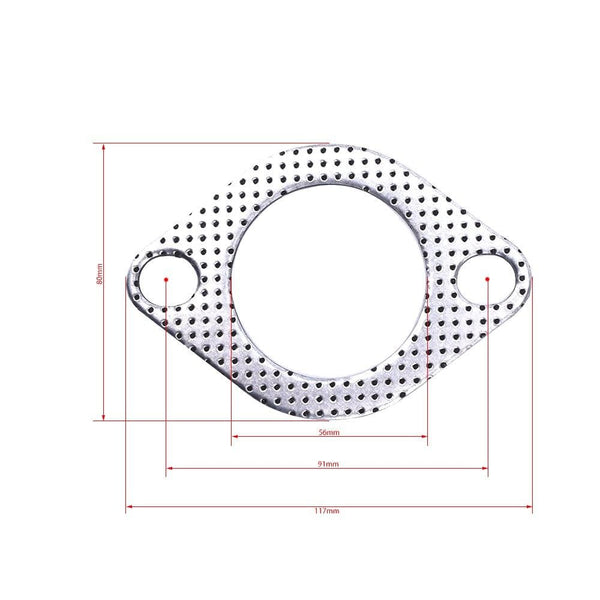 Planet Gates Aluminum 2.25 inch 56mm Car Engine Exhaust Gasket Downpipe Flange with two holes Universal Exhaust Pipe Gasket 5pcs/Lot