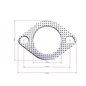 Planet Gates Aluminum 2.25 inch 56mm Car Engine Exhaust Gasket Downpipe Flange with two holes Universal Exhaust Pipe Gasket 5pcs/Lot