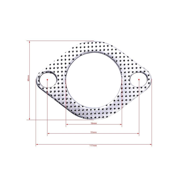 Planet Gates Aluminum 2.25 inch 56mm Car Engine Exhaust Gasket Downpipe Flange with two holes Universal Exhaust Pipe Gasket 5pcs/Lot