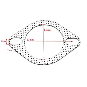Planet Gates Aluminum 2.5 inch 63mm Car Engine Exhaust Gasket Downpipe Flange Universal Exhaust Pipe Gasket with two holes 5pcs/Lot