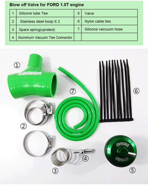 Planet Gates Aluminum alloy one-pieced Blow off Dump valve for Ford Fiesta EcoBoost 1.0 and Focus 1.0T engine Savanini High-quanlity