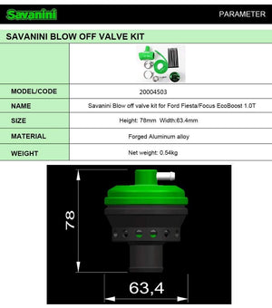 Planet Gates Aluminum alloy one-pieced Blow off Dump valve for Ford Fiesta EcoBoost 1.0 and Focus 1.0T engine Savanini High-quanlity
