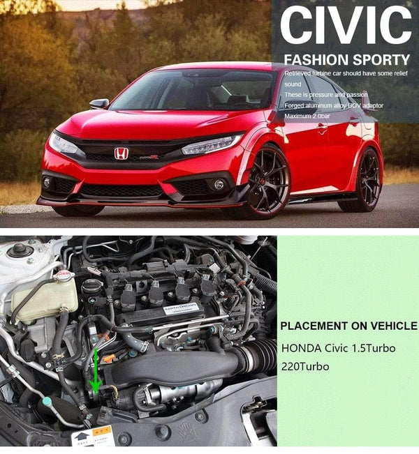 Planet Gates Aluminum alloy one-pieced Blow off Dump valve for Honda Civic and Jade 1.5T  engine. Savanini High-quality