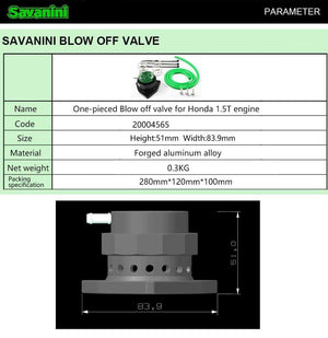 Planet Gates Aluminum alloy one-pieced Blow off Dump valve for Honda Civic and Jade 1.5T  engine. Savanini High-quality