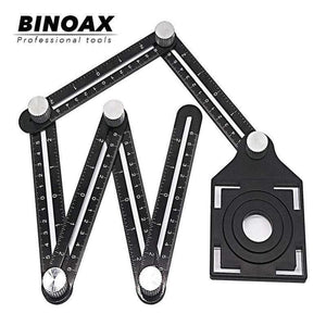 Planet Gates Aluminum Alloy Six-Sided Ruler Measuring Instrument Template Angle Tool Mechanism Slides With Hole Locator