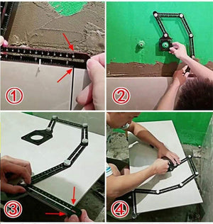 Planet Gates Aluminum Alloy Six-Sided Ruler Measuring Instrument Template Angle Tool Mechanism Slides With Hole Locator