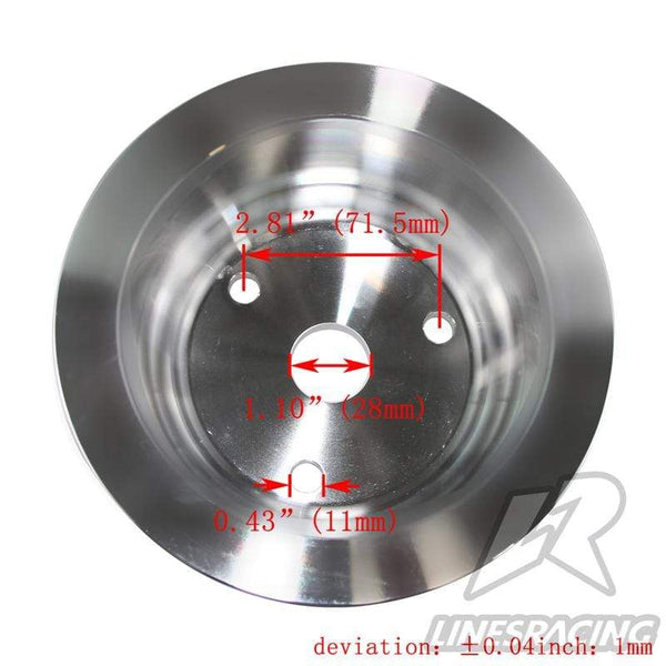 Planet Gates Aluminum Crankshaft Pulley Fit for Small Block Chevy 2 Groove LWP Long Water Pump for  350 Crank