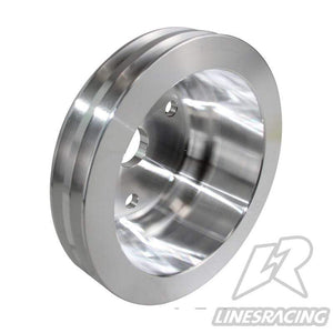 Planet Gates Aluminum Crankshaft Pulley Fit for Small Block Chevy 2 Groove LWP Long Water Pump for  350 Crank