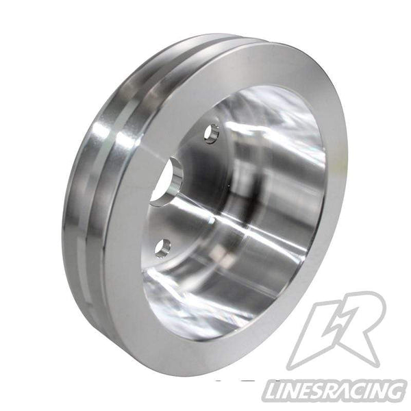 Planet Gates Aluminum Crankshaft Pulley Fit for Small Block Chevy 2 Groove LWP Long Water Pump for  350 Crank