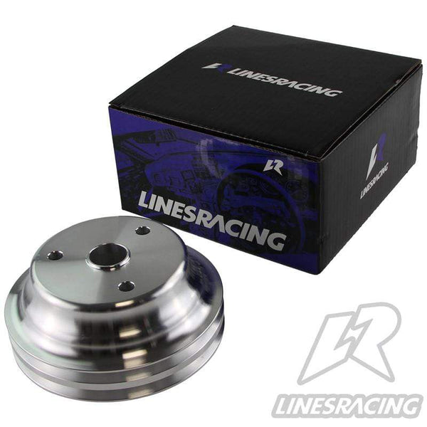 Planet Gates Aluminum Crankshaft Pulley Fit for Small Block Chevy 2 Groove LWP Long Water Pump for  350 Crank