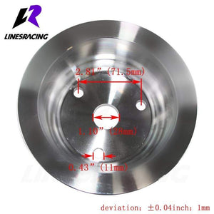 Planet Gates Aluminum Crankshaft Pulley Fit for Small Block Chevy 2 Groove LWP Long Water Pump for  350 Crank
