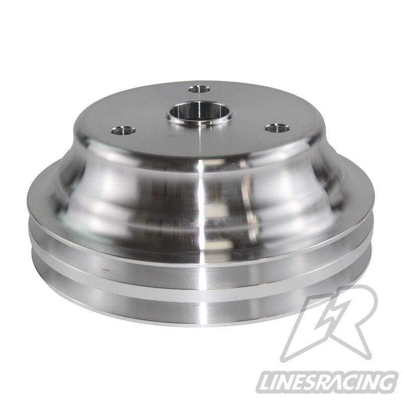 Planet Gates Aluminum Crankshaft Pulley Fit for Small Block Chevy 2 Groove LWP Long Water Pump for  350 Crank