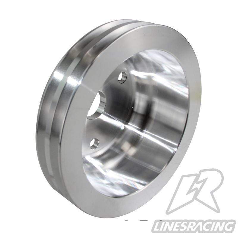 Planet Gates Aluminum Crankshaft Pulley Fit for Small Block Chevy 2 Groove LWP Long Water Pump for  350 Crank