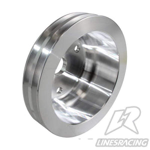 Planet Gates Aluminum Crankshaft Pulley Fit for Small Block Chevy 2 Groove LWP Long Water Pump for  350 Crank