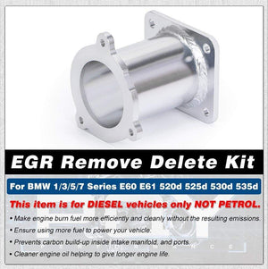 Planet Gates ALUMINUM EGR REMOVAL KIT BLANKING BYPASS FOR BMW 5 SERIES E60 E61 E61N 520i 525d 530d 535d DELETE KIT PQY-EGR08