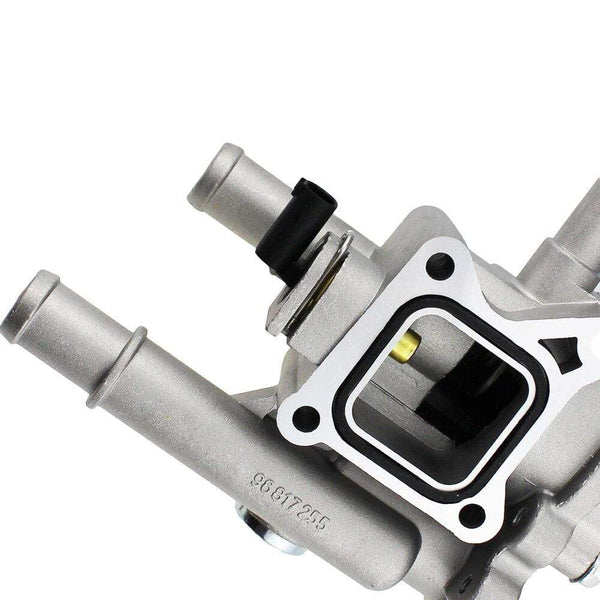 Planet Gates Aluminum Engine Cooling Thermostat Housing Cover Assembly for Chevrolet Cruze Sonic Aveo 251922 251919928 55579951 with sensor