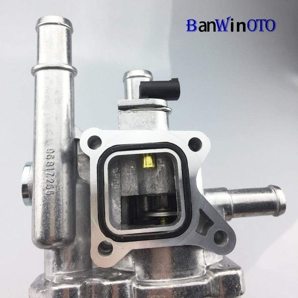 Planet Gates Aluminum Engine Cooling Thermostat Housing Cover Assembly for Chevrolet Cruze Sonic Aveo 251922 251919928 55579951 with sensor