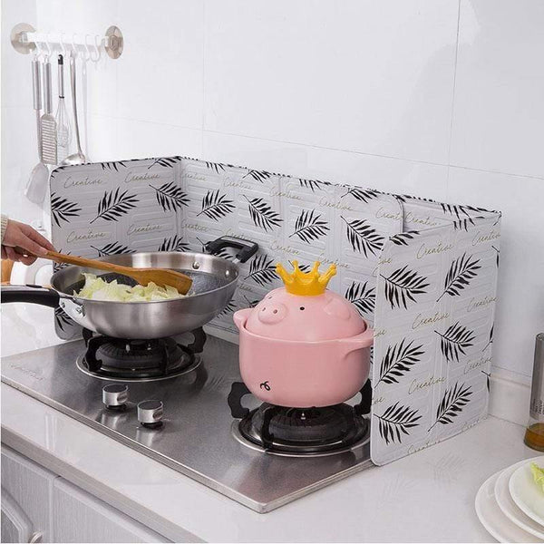 Aluminum Foldable Kitchen Gas Stove Baffle Plate Kitchen Frying Pan Oil Splash Protection Screen Kichen Accessories