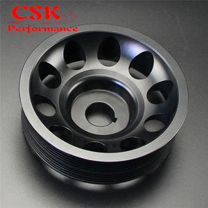 Planet Gates Aluminum Light-Weight Crankshaft Crank Pulley Fits For Subaru Impreza WRX STI Gray/Red/Black