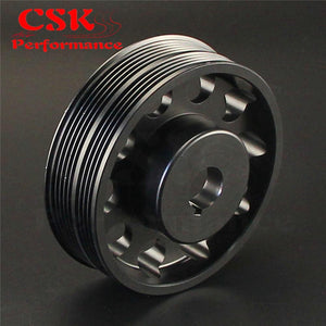 Planet Gates Aluminum Light-Weight Crankshaft Crank Pulley Fits For Subaru Impreza WRX STI Gray/Red/Black