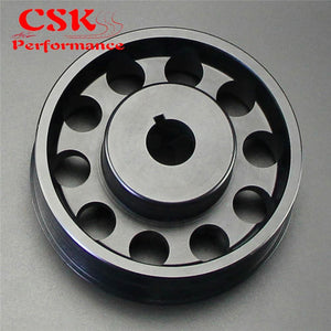 Planet Gates Aluminum Light-Weight Crankshaft Crank Pulley Fits For Subaru Impreza WRX STI Gray/Red/Black