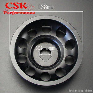 Planet Gates Aluminum Light-Weight Crankshaft Crank Pulley Fits For Subaru Impreza WRX STI Gray/Red/Black