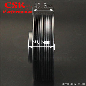 Planet Gates Aluminum Light-Weight Crankshaft Crank Pulley Fits For Subaru Impreza WRX STI Gray/Red/Black