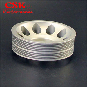 Planet Gates Aluminum Light-Weight Crankshaft Crank Pulley Fits For Subaru Impreza WRX STI Gray/Red/Black