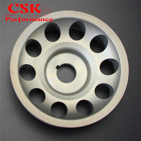 Planet Gates Aluminum Light-Weight Crankshaft Crank Pulley Fits For Subaru Impreza WRX STI Gray/Red/Black